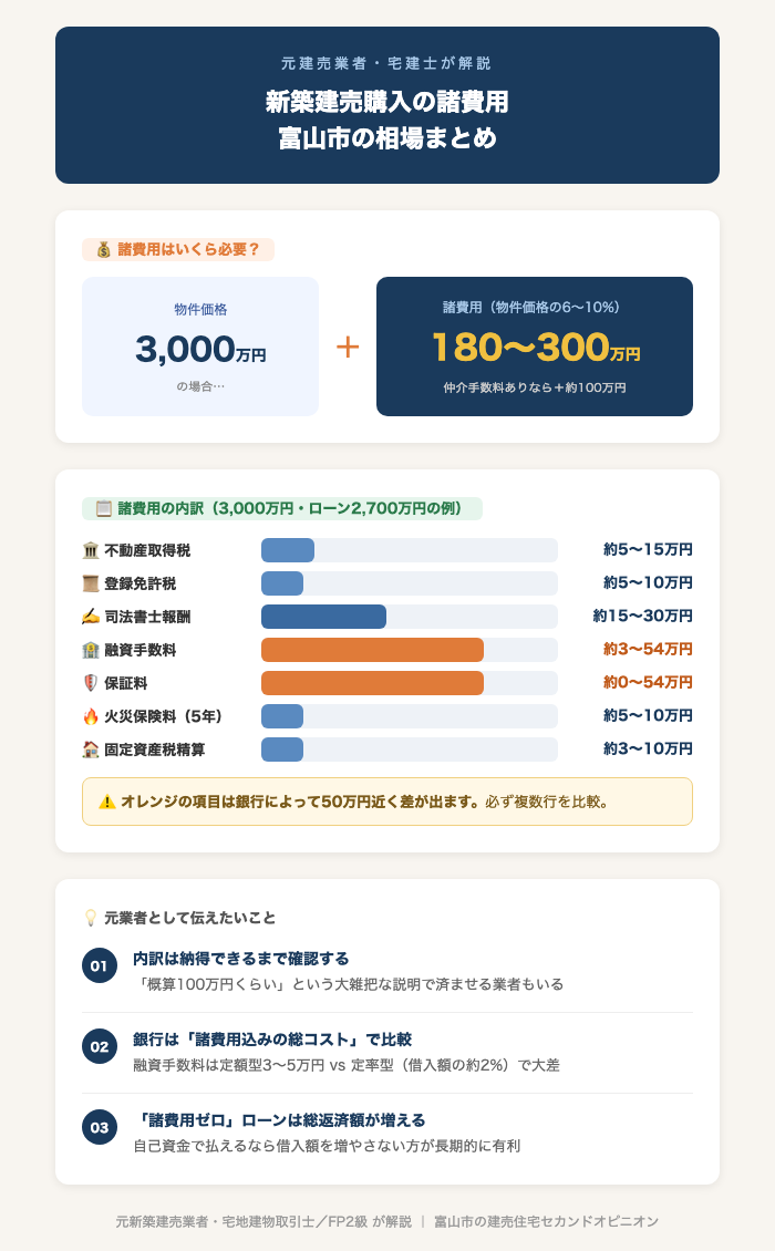 新築住宅購入時の諸費用はいくら？富山市の相場を元業者が解説